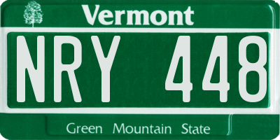 VT license plate NRY448