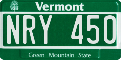 VT license plate NRY450