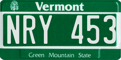 VT license plate NRY453