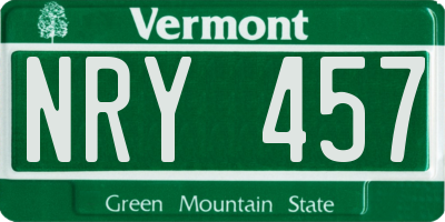 VT license plate NRY457