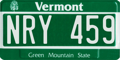 VT license plate NRY459