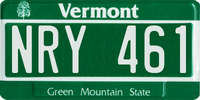 VT license plate NRY461