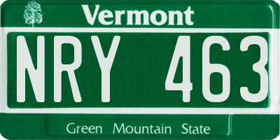 VT license plate NRY463
