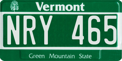 VT license plate NRY465