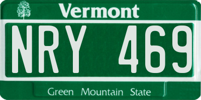 VT license plate NRY469