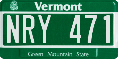 VT license plate NRY471