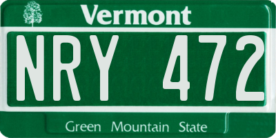 VT license plate NRY472