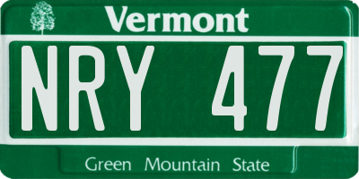 VT license plate NRY477