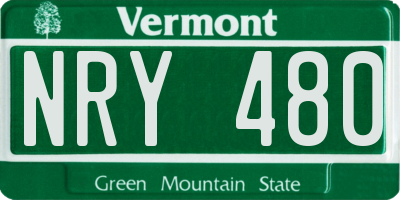 VT license plate NRY480