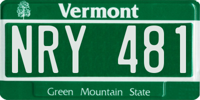 VT license plate NRY481