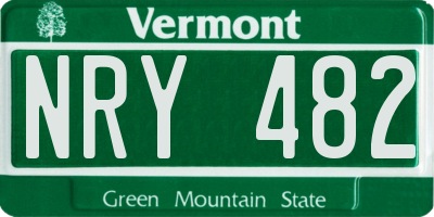 VT license plate NRY482