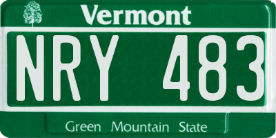 VT license plate NRY483