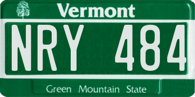 VT license plate NRY484