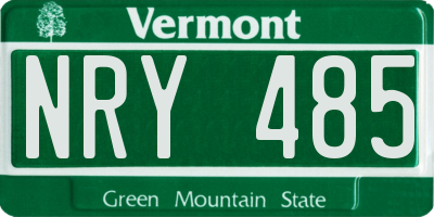 VT license plate NRY485