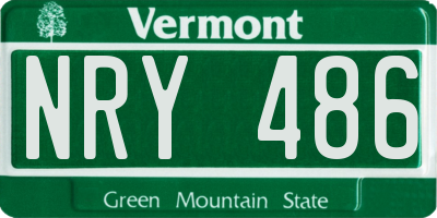 VT license plate NRY486