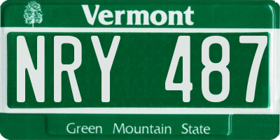 VT license plate NRY487