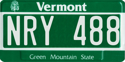 VT license plate NRY488