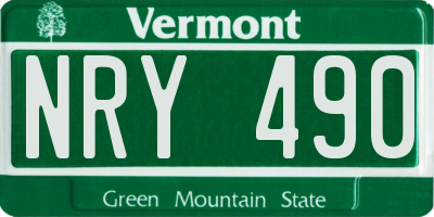 VT license plate NRY490