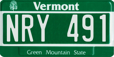 VT license plate NRY491