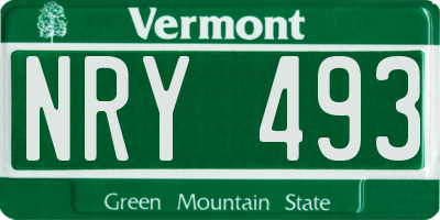 VT license plate NRY493