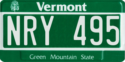 VT license plate NRY495
