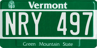 VT license plate NRY497