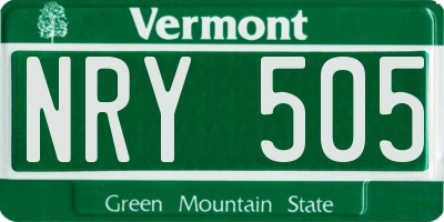 VT license plate NRY505