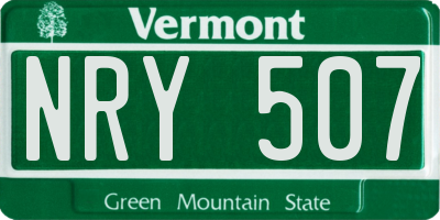 VT license plate NRY507