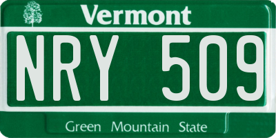 VT license plate NRY509