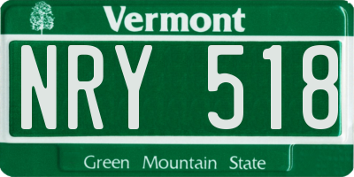 VT license plate NRY518