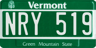 VT license plate NRY519