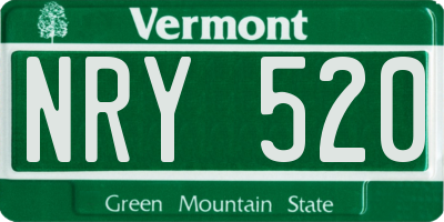 VT license plate NRY520