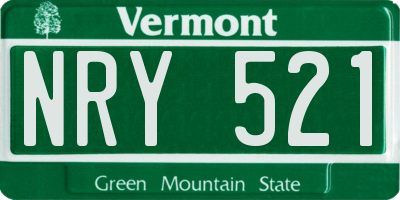 VT license plate NRY521