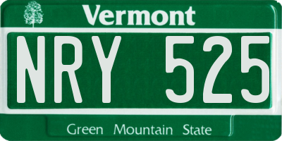 VT license plate NRY525