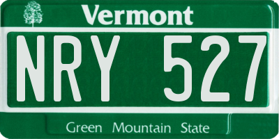 VT license plate NRY527