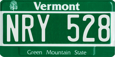VT license plate NRY528