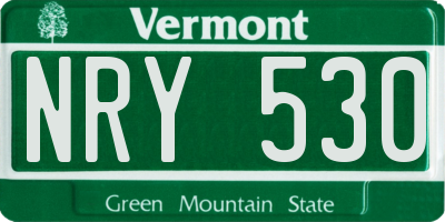 VT license plate NRY530