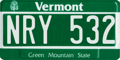 VT license plate NRY532