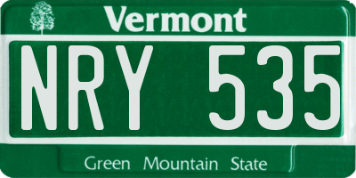 VT license plate NRY535
