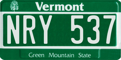 VT license plate NRY537