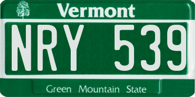VT license plate NRY539