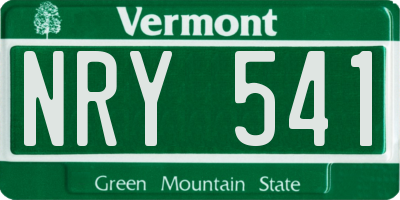 VT license plate NRY541