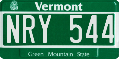 VT license plate NRY544