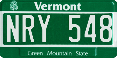VT license plate NRY548