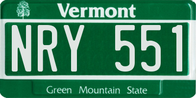VT license plate NRY551