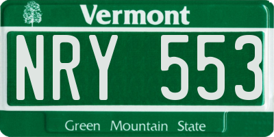 VT license plate NRY553