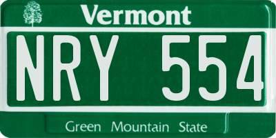 VT license plate NRY554