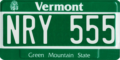 VT license plate NRY555