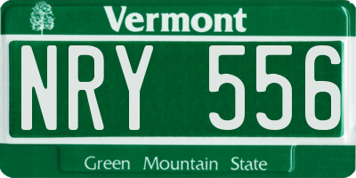 VT license plate NRY556
