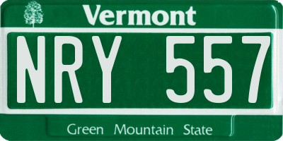 VT license plate NRY557